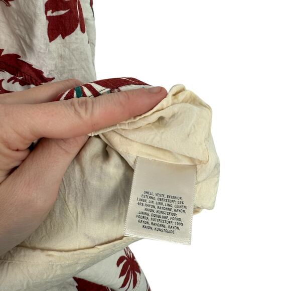 Anthropologie A+ Oahu Floral Linen Blend Midi Dress Off Shoulder Womens Plus 26W - Picture 9 of 11